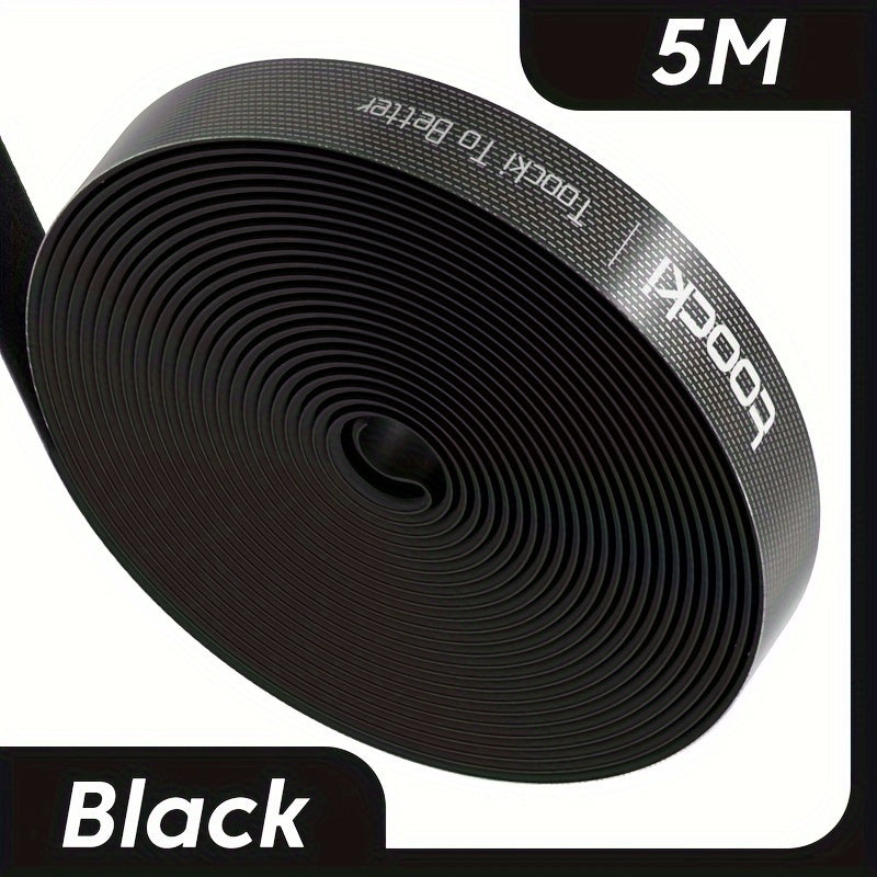 Black and Gray Nylon Cable Winder Tape for iPhone Xiaomi Poco Desk Organizer 3m 5m