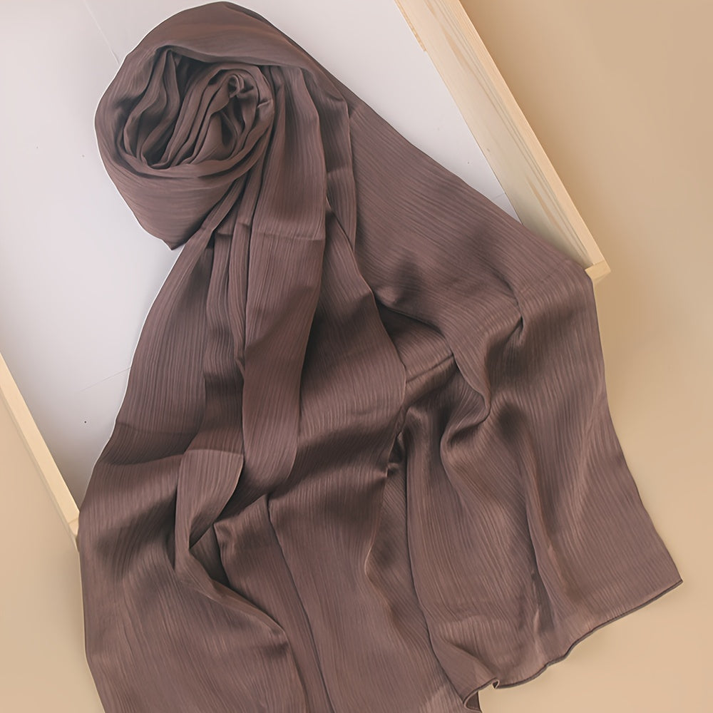 Pañuelo de cabeza clásico plisado de color sólido para uso casual, viaje y actividades al aire libre