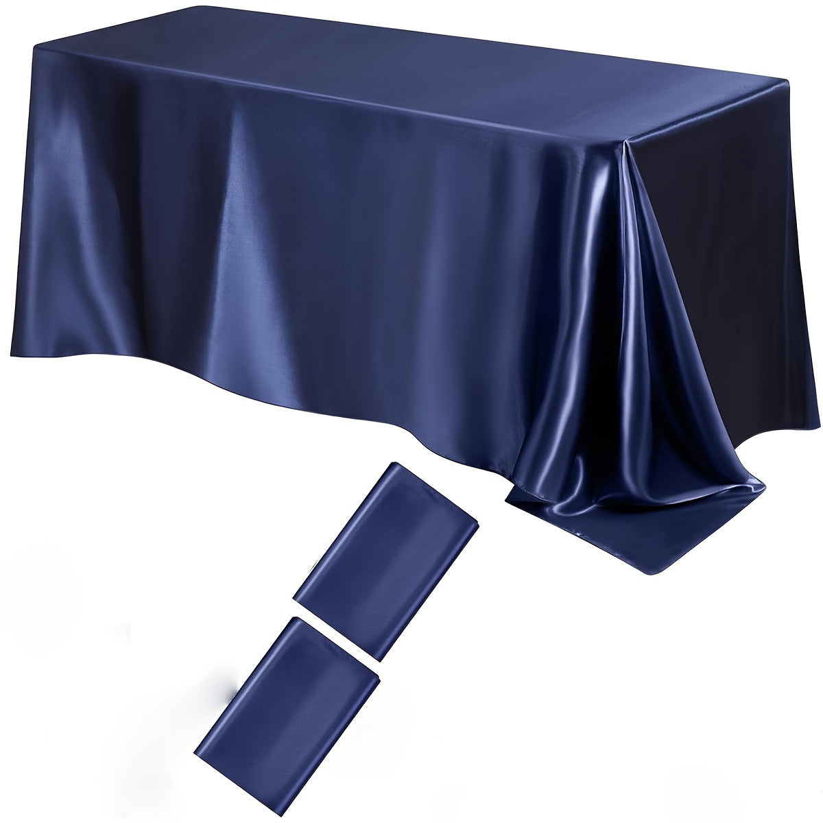 Satin Tablecloths 2-Pack Rectangular Polyester 259x147 cm for Weddings Parties