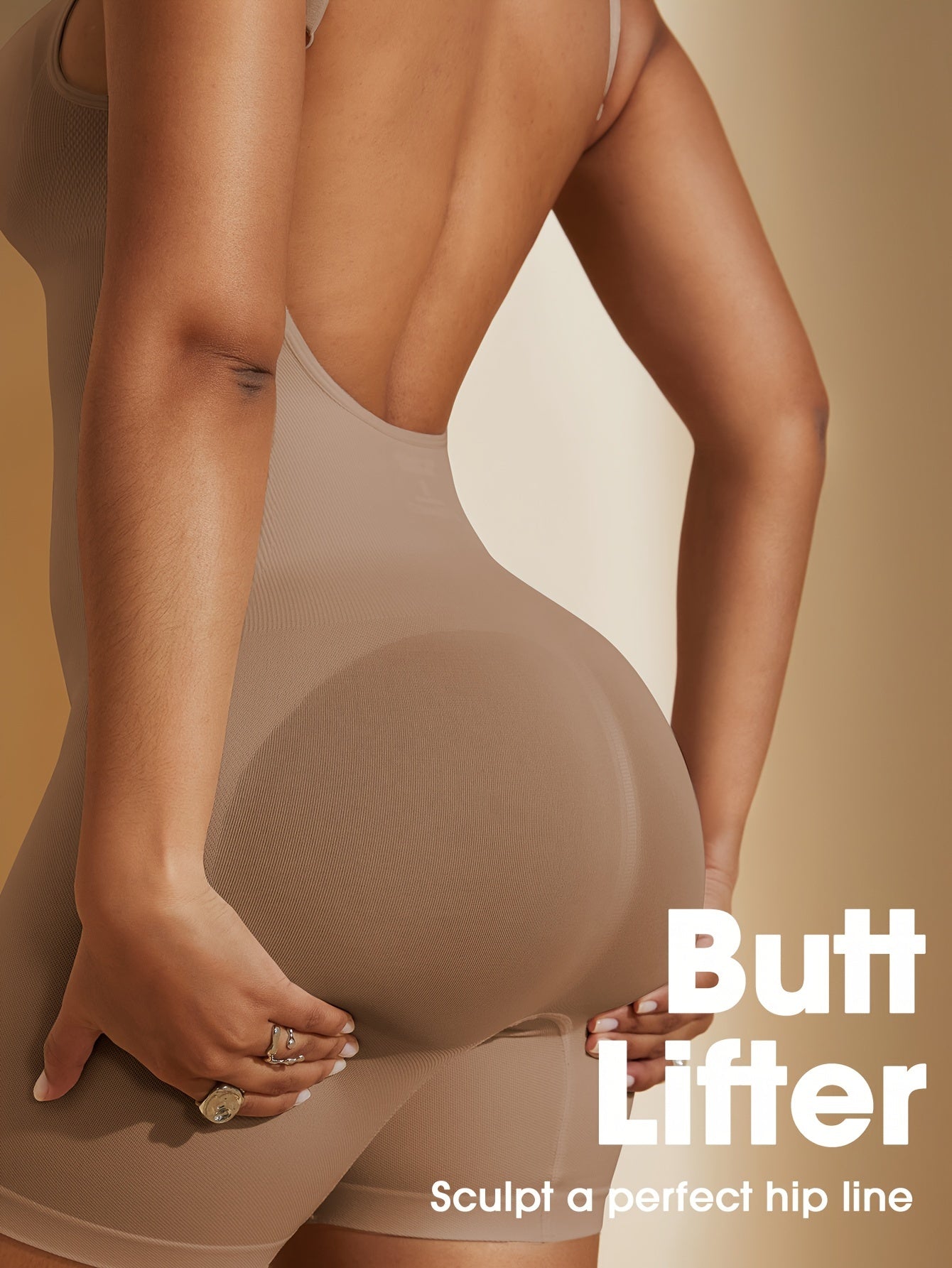 Seamless Open-Back Body Shaper for Slimming and Lifting Tummy Control Butt Enhancing Bodysuit