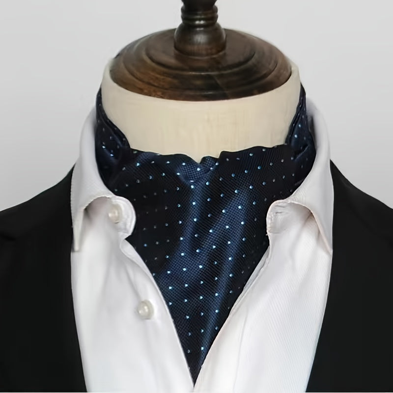 Men's Autumn Winter Double-Layer Paisley Pattern Collared Shirt Scarf for Casual Formal
