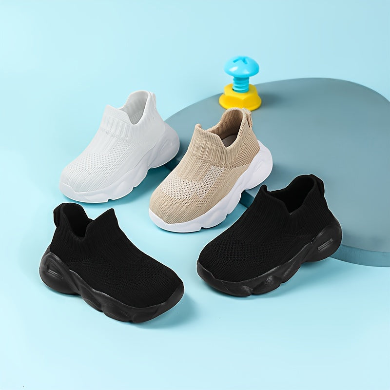 Infants Toddlers Slip-On Sneakers with Anti-Slip EVA Sole Fabric Upper All-Season