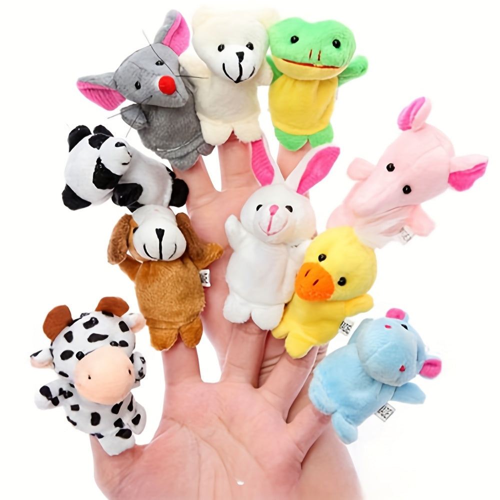 Set of 10 Mini Animal Finger Puppets for Storytelling and Family Fun