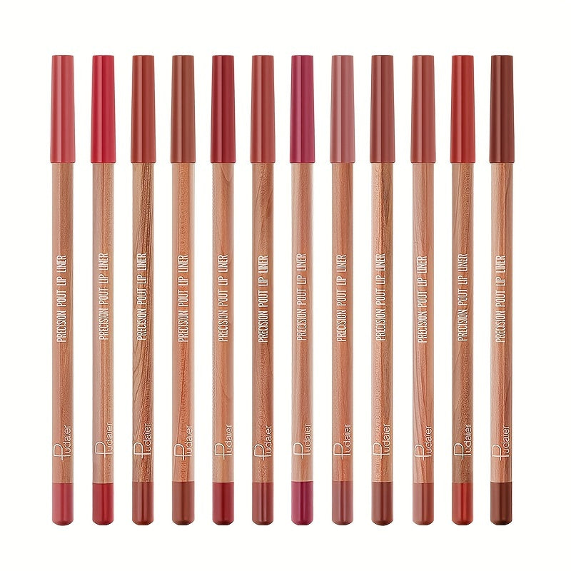 Set de perfiladores de labios mate impermeables para mujer, 24 colores, lápiz de labios de larga duración