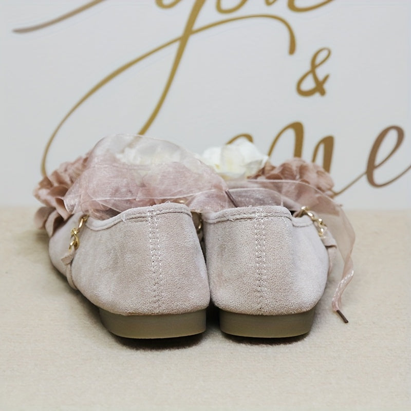 Women's Floral Mary Jane Flats Synthetic Upper Rubber Sole All-Season Comfort