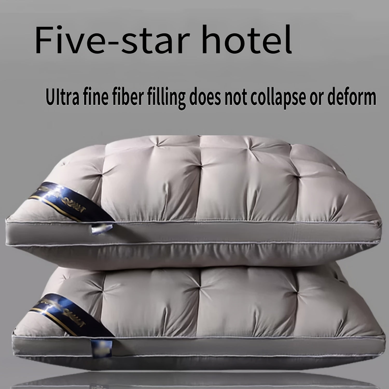 Microfiber Pillows for Hotels with Flower-Crafted Neck Support and Polyester Cover