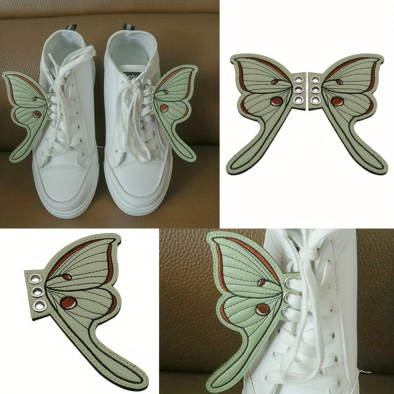 Light Green Butterfly Wing Shoe Charms for Sneakers and Boots