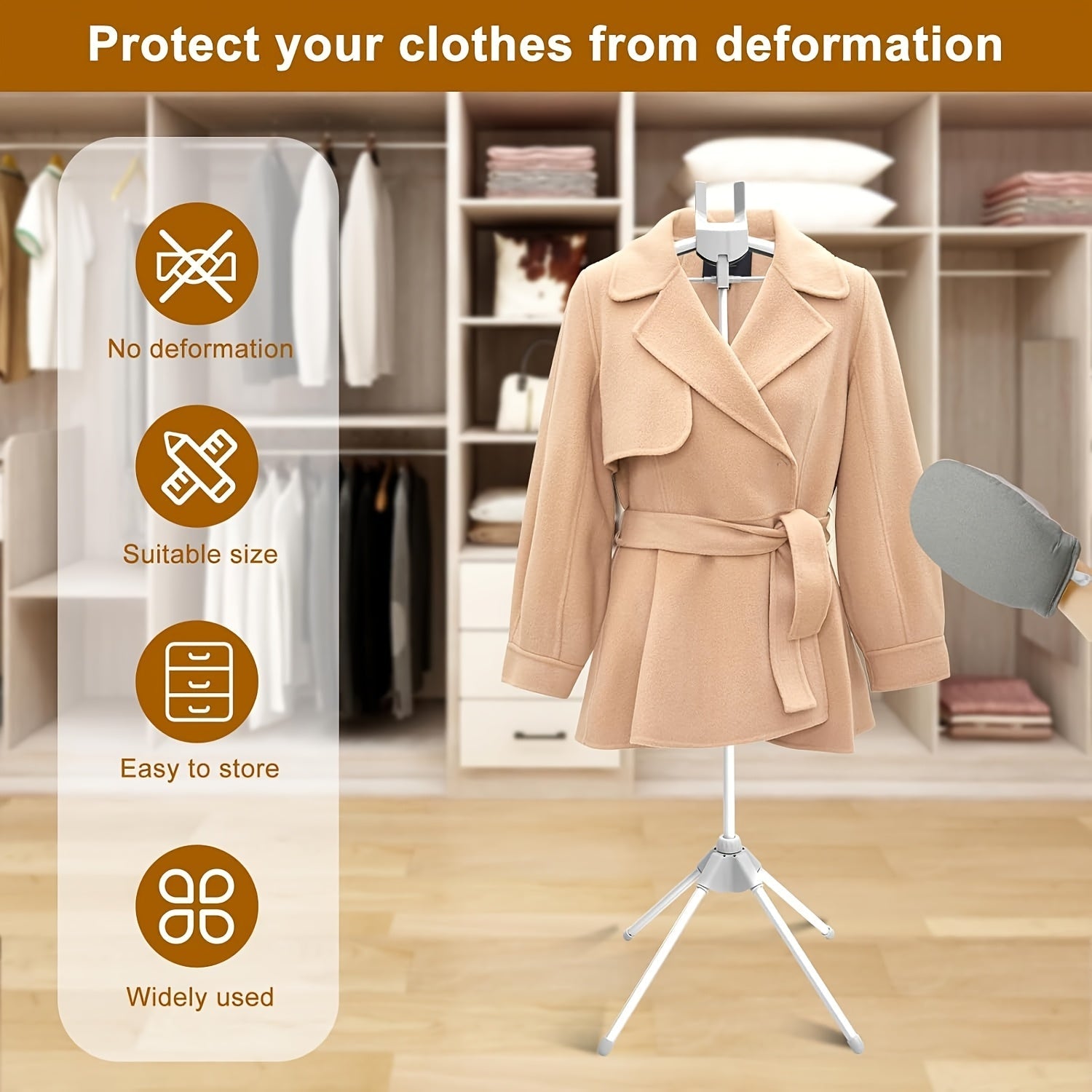 Adjustable Floor Ironing Rack with Foldable Design and Telescopic Aluminum