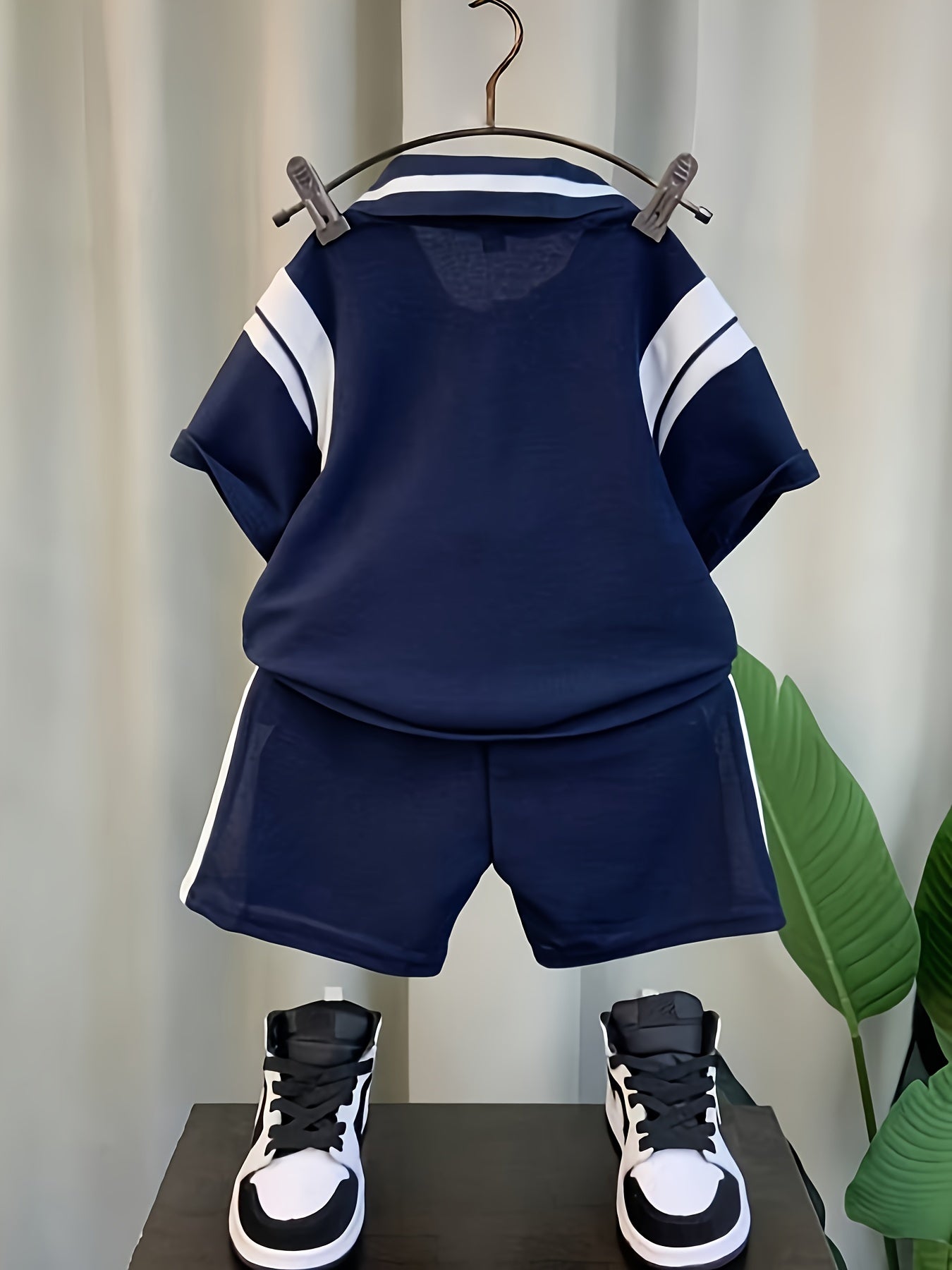 Kids Boys 2-Piece Outfit Set Short Sleeve Letter Print Shirt and Shorts Summer Casual