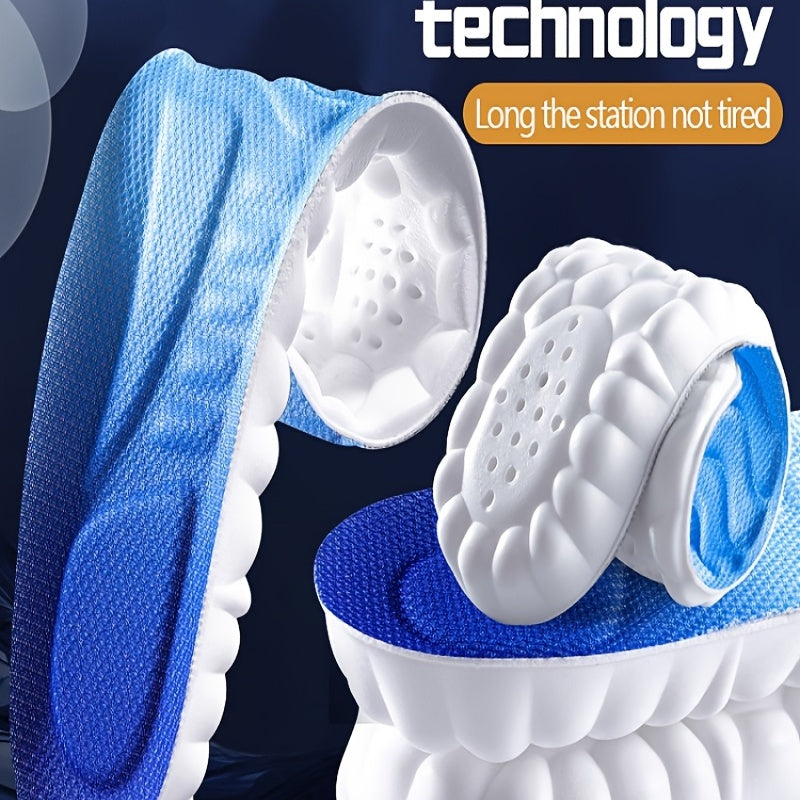 Unisex Breathable 4D Sports Insoles Shock Absorption Running Shoe Pads