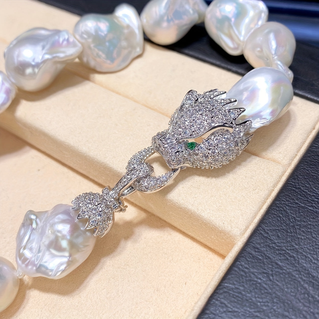 Large Baroque Freshwater Pearl Necklace with Irregular Chain for Women