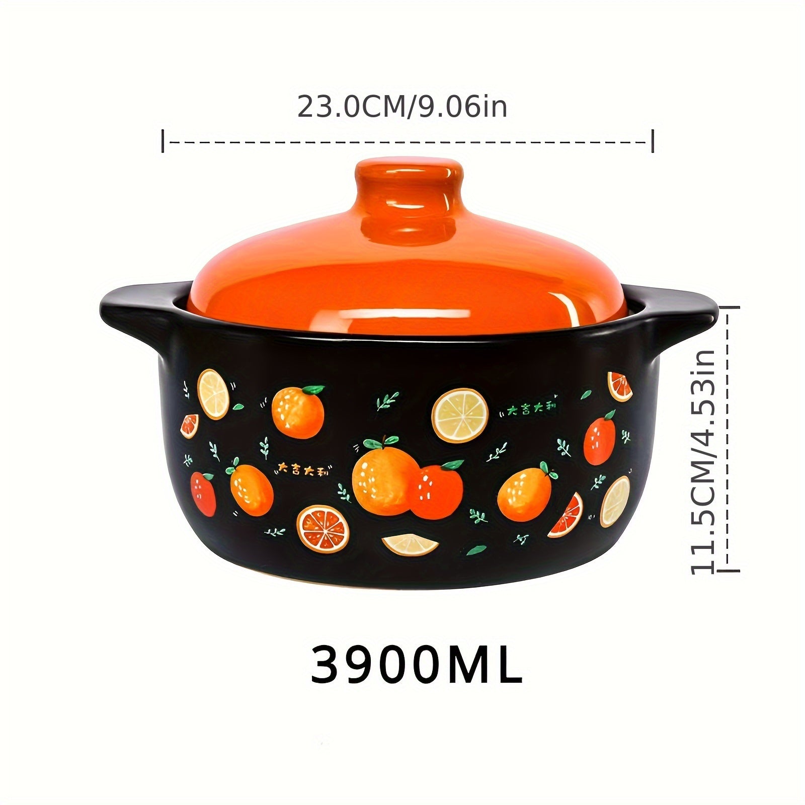 Gran cazuela de cerámica ovalada para sopas y guisos, para cocinas de gas e inducción