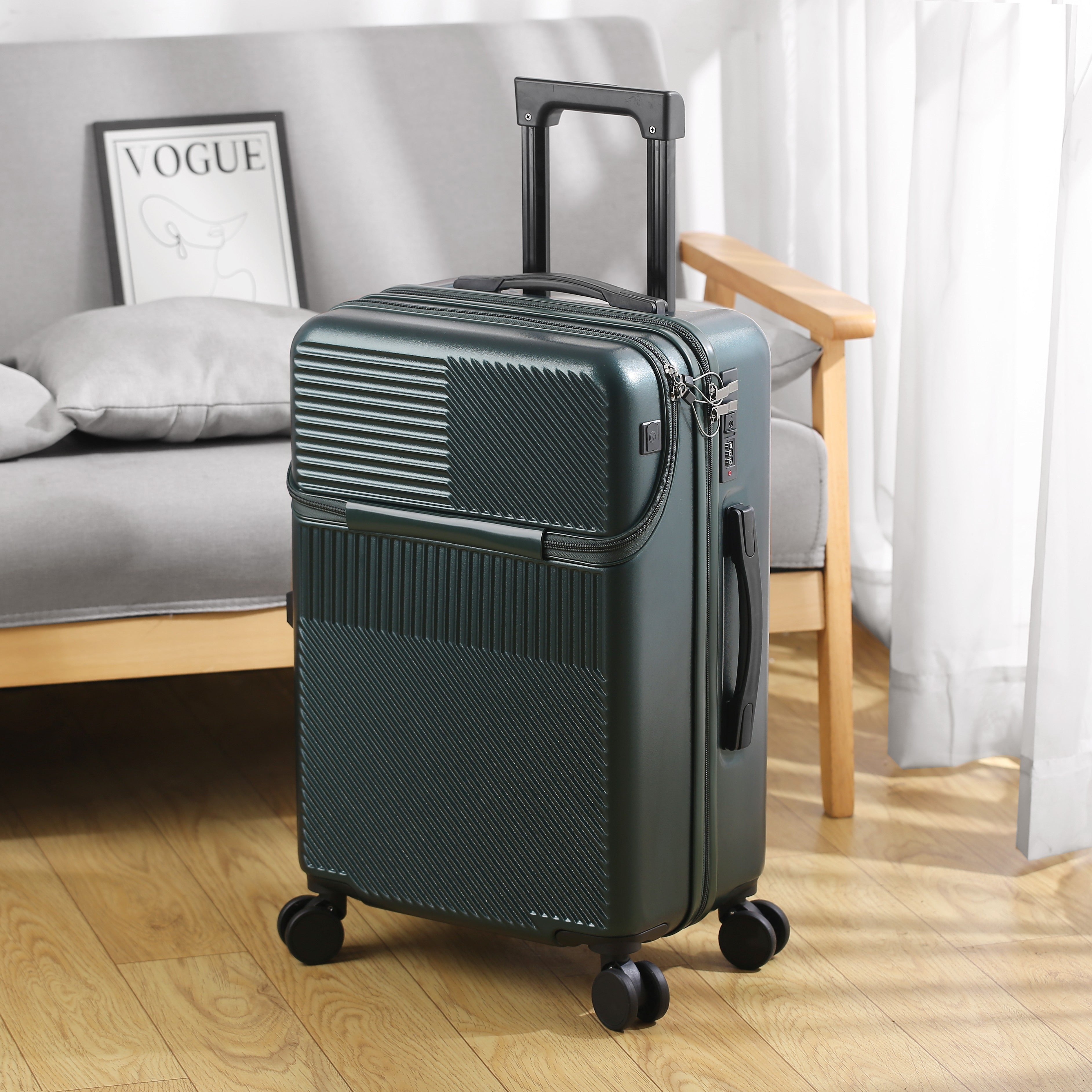 Lightweight 20 Inch ABS Hard Shell Trolley Bag with Spinner Wheels and Combination Lock