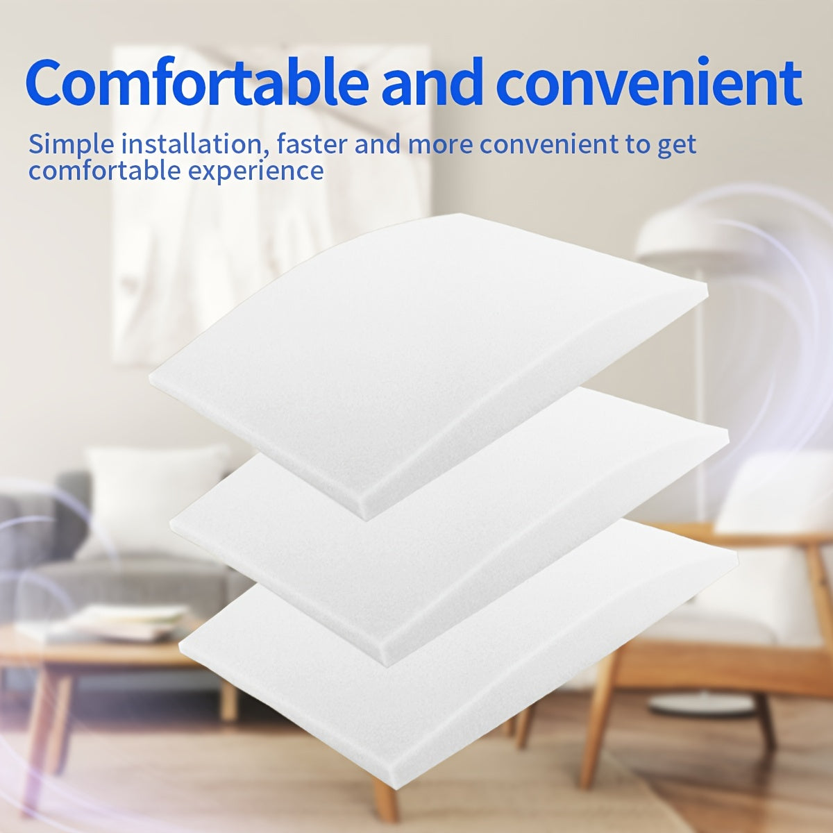 Foam Cushion 50.8cm x 50.8cm for Couch and Chair White High-Density Support