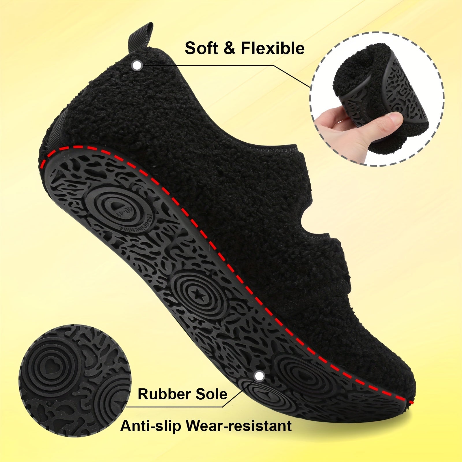 Женские легкие обувь на мягкой резиновой подошве для помещений и улицы, нескользящая