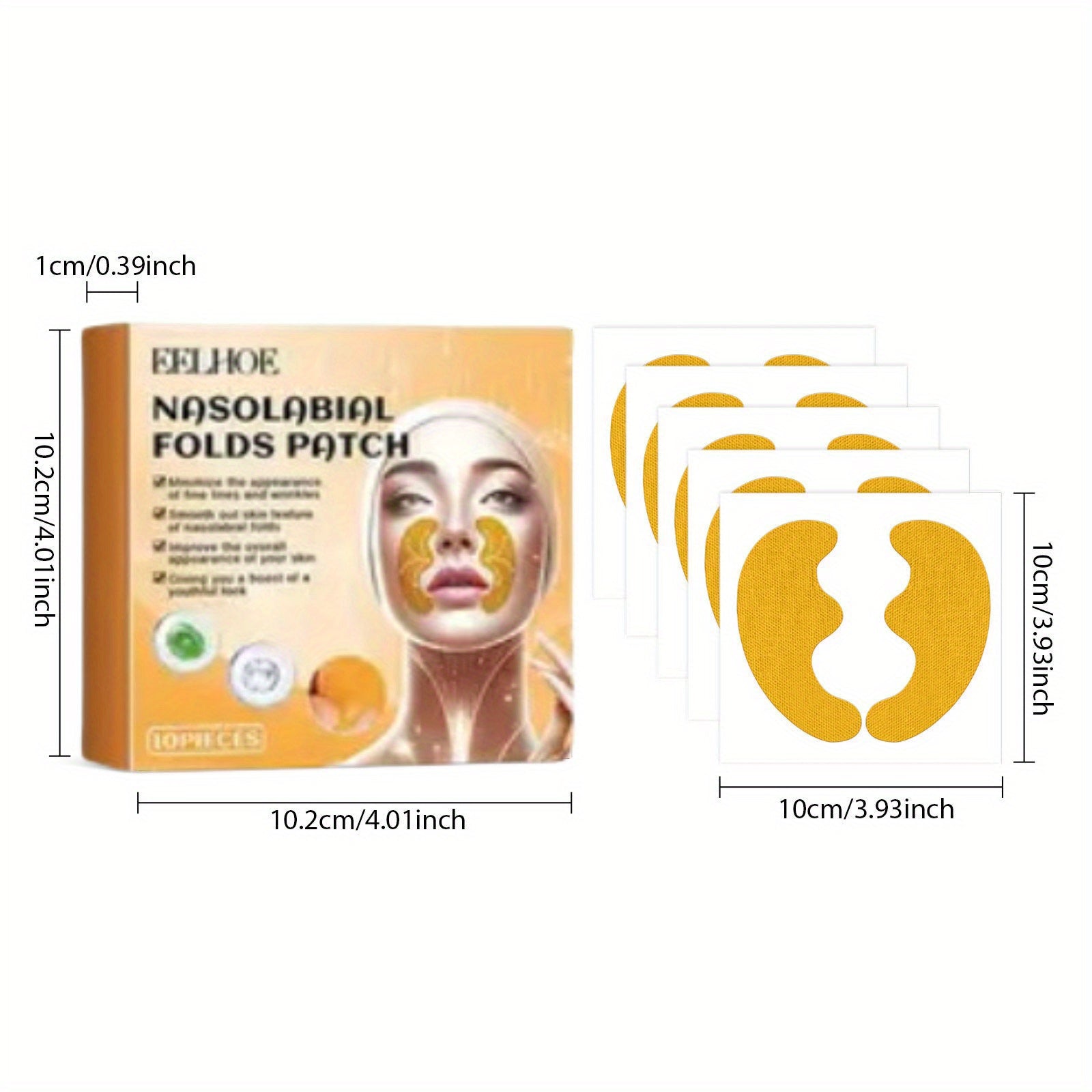 10PCS Nasolabial Fold Wrinkle Smoothing Patches Firming Skin Care