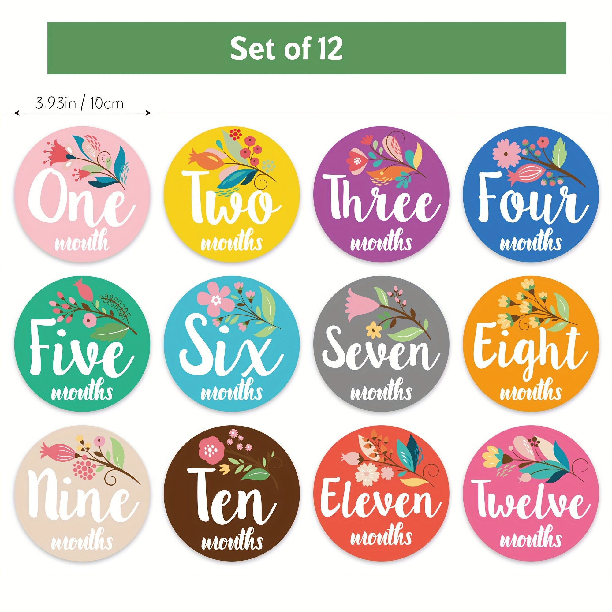 Set of 12 Milestone Stickers for Growth Photos Pregnancy Pregnancy Milestone Props