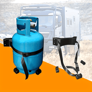 Soporte de montaje para tanque de propano RV, duradero, de ABS, azul y negro, para remolques de viaje
