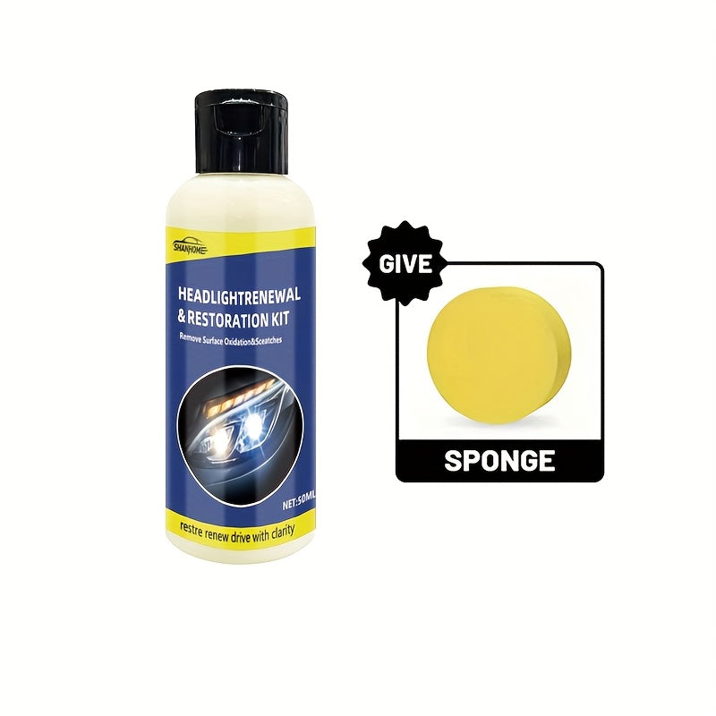 Universal Car Headlight Restoration Kit - Portable Polishing for Oxidation and Scratches