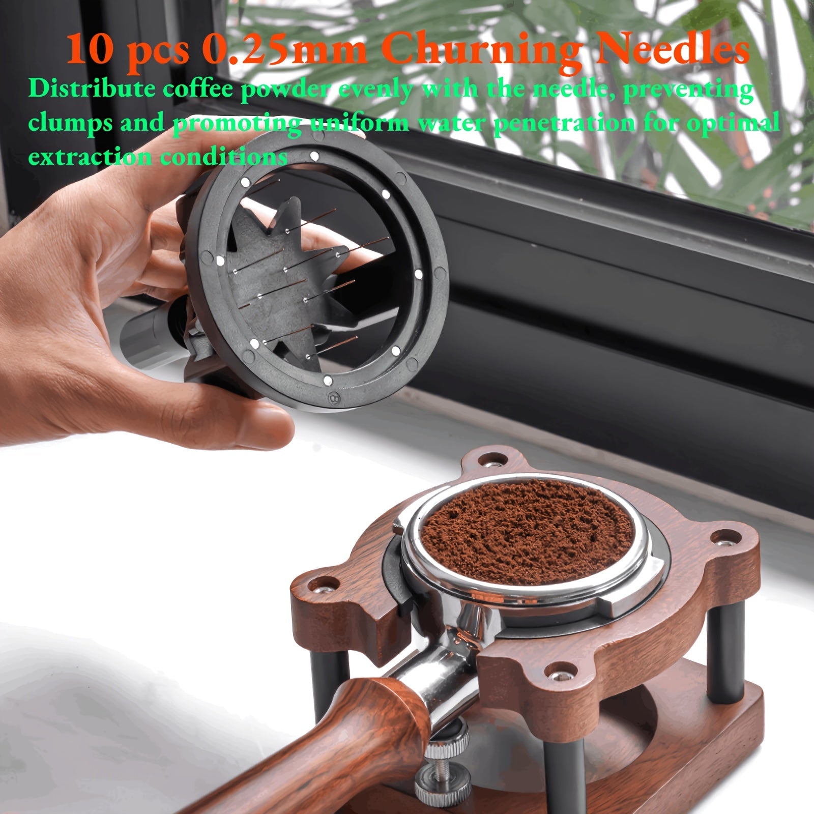 58mm Coffee Distributor Needle and 54mm Stirrer for Baristas, Adjustable, Easy to Use