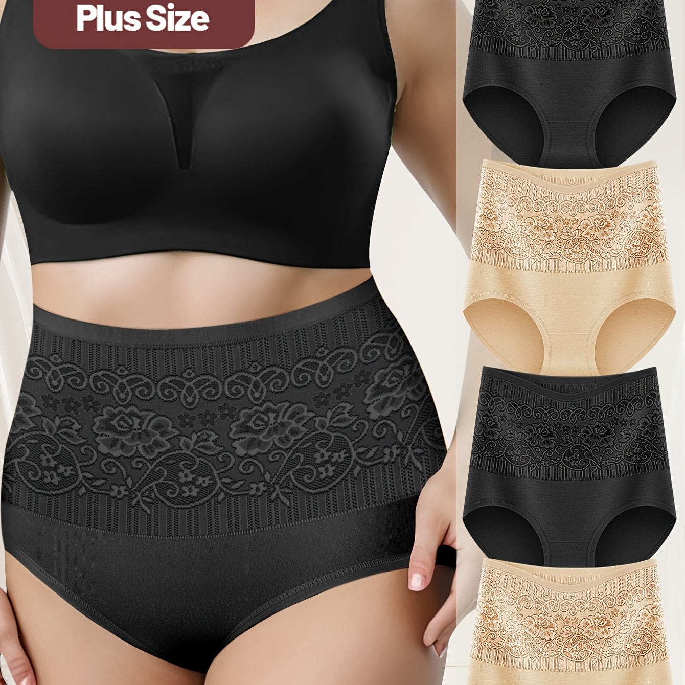 4 dona yuqori belli qorin nazorati shapewear ichki kiyimlar ayollar uchun, qomatni chiroyli qilish va tizzalarni ko'tarish