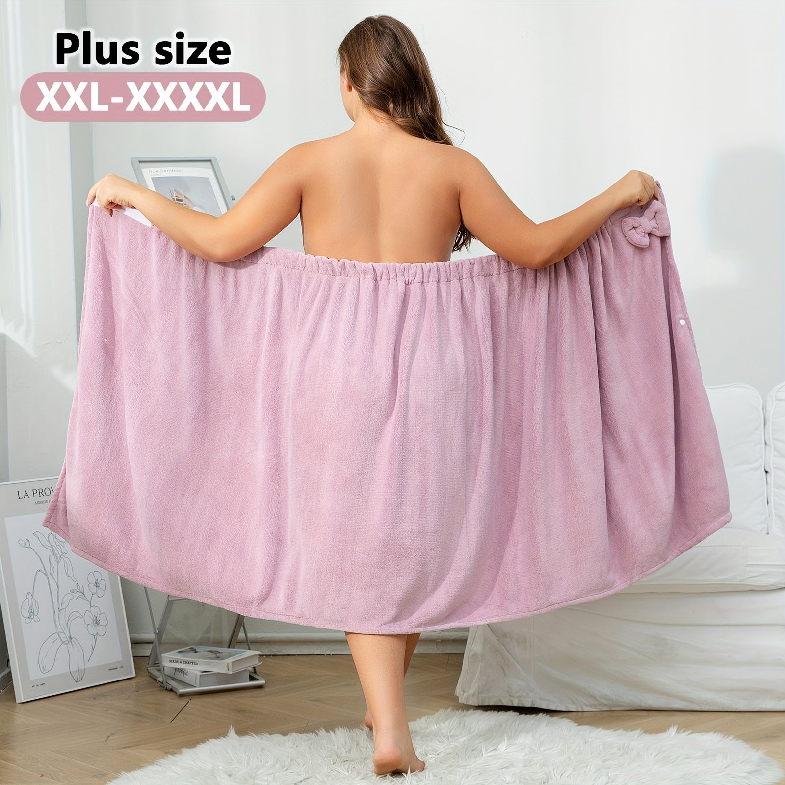 Plus Size Bathrobe for Men and Women Oversized Soft Cotton with Shower Cap