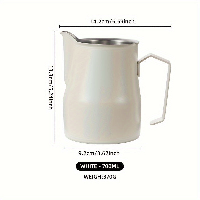 Stainless Steel Latte Art Cylinder Milk Frothing Canister White Black 480ML 700ML