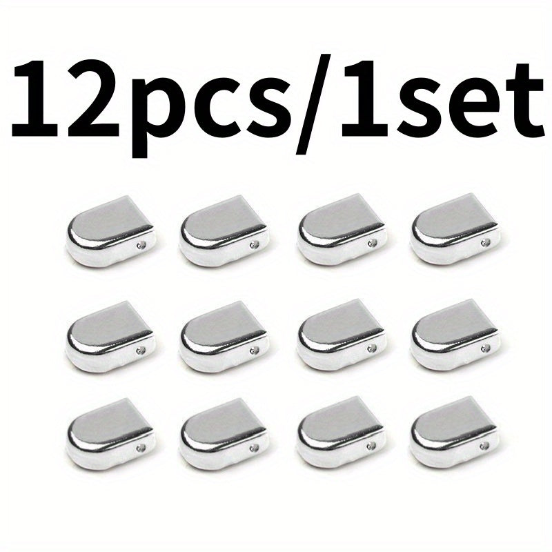 12 Pack Metal Shoe Lace Clips No-Tie Sneakers & Casual Shoes Secure Fasteners