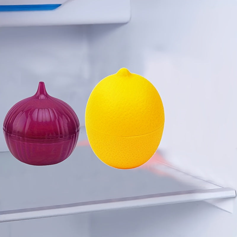 2PCS Set Lemon and Onion Food Savers Plastic Storage Containers Freezer Safe