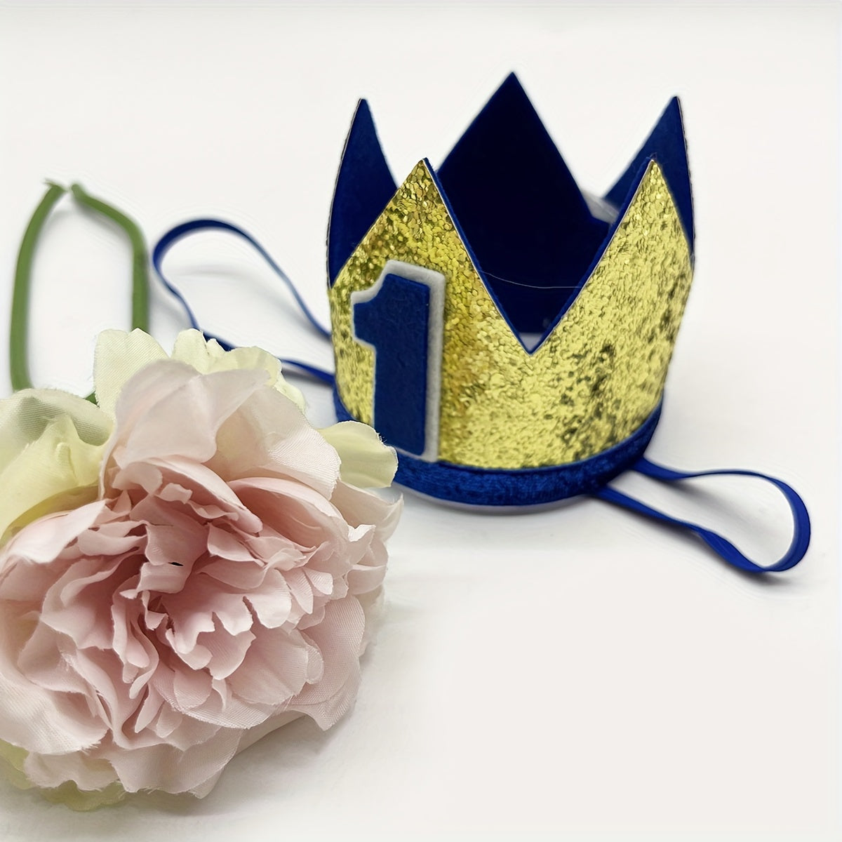 Golden Crown Birthday Hat with Number 1 for Kids and Adults Polyester
