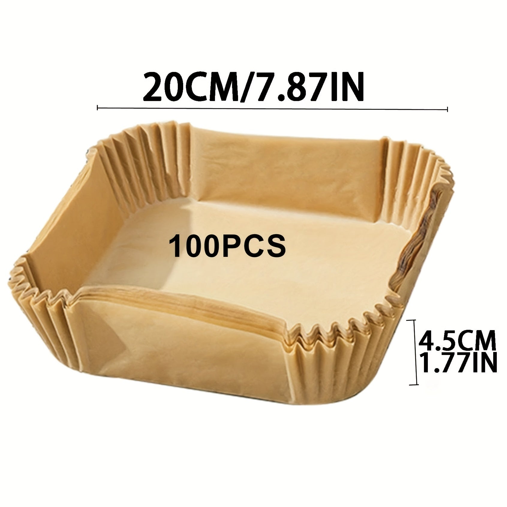Square Air Fryer Paper Pads BPA-Free Waterproof Disposable Baking Accessories Pack of 50 100 250
