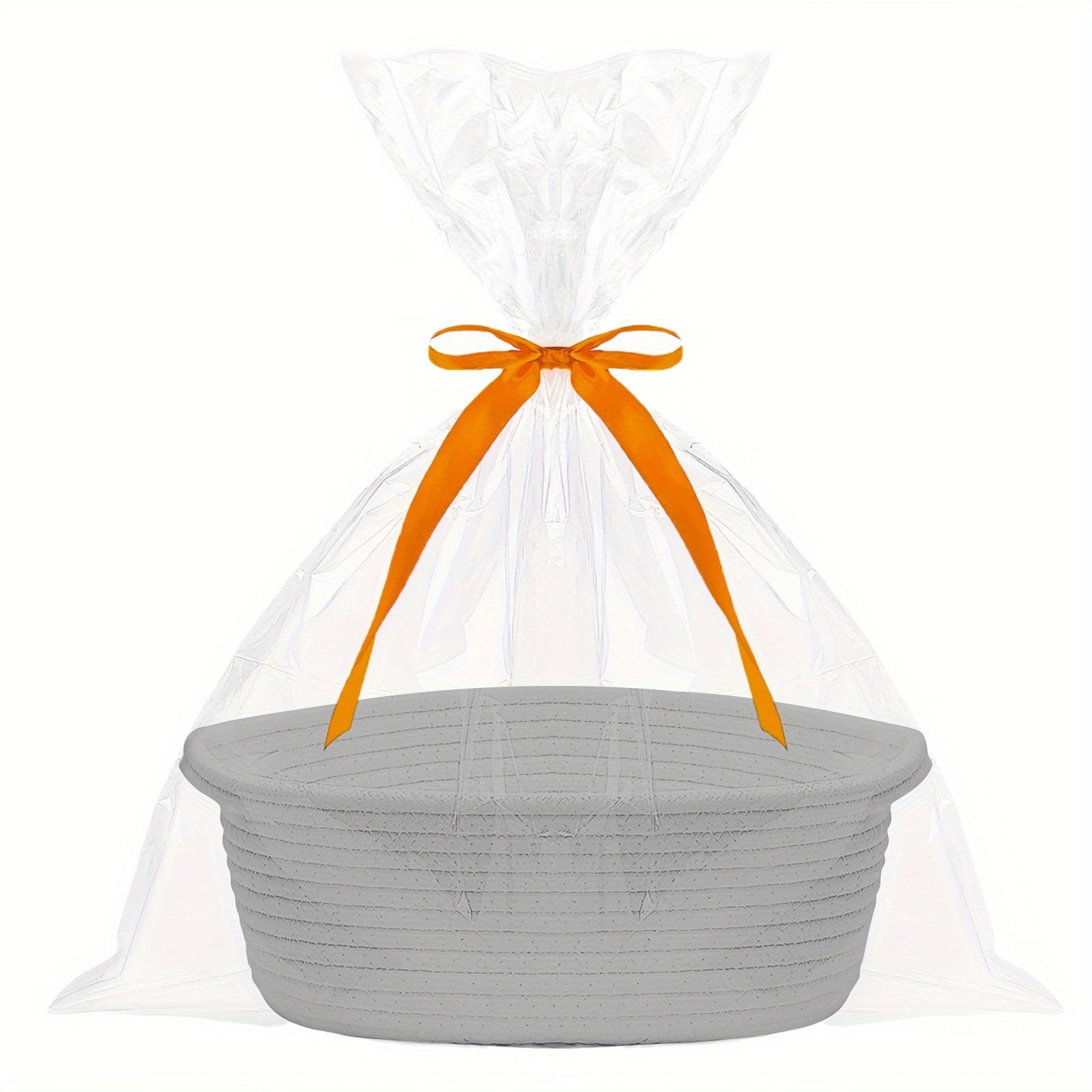 Personalized Cotton Gift Basket with Custom Embroidery, Handle, 30.48cm x 20.32cm