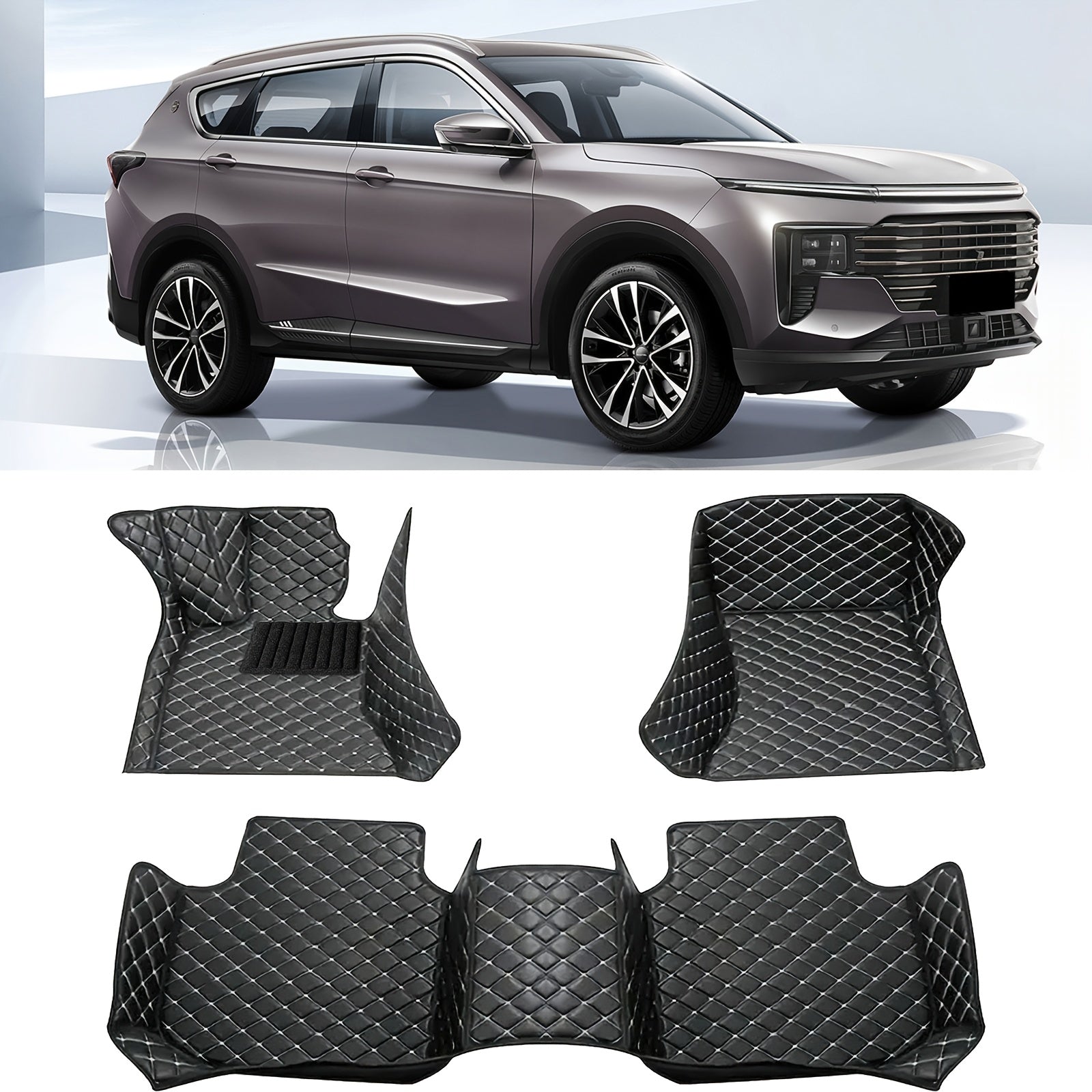 Car Floor Mats Waterproof Non-Slip PU Leather for LHD Vehicles