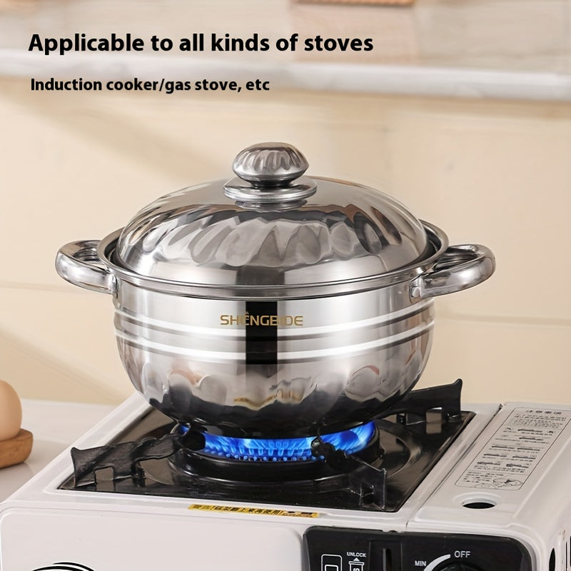 Stainless Steel Soup Pot Set 8 Pieces Induction Compatible Kitchen Cookware