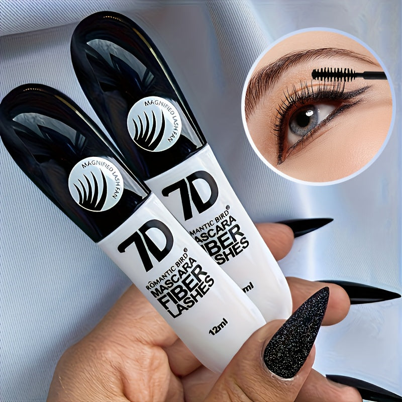 Women 7D Fiber Lash Mascara Waterproof Smudge-Proof Black 3-Pack