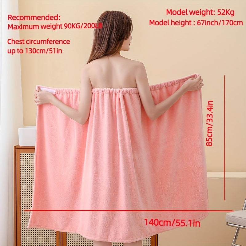 Purple Plush Bathrobe with Pockets and Adjustable Fit for Spa and Travel