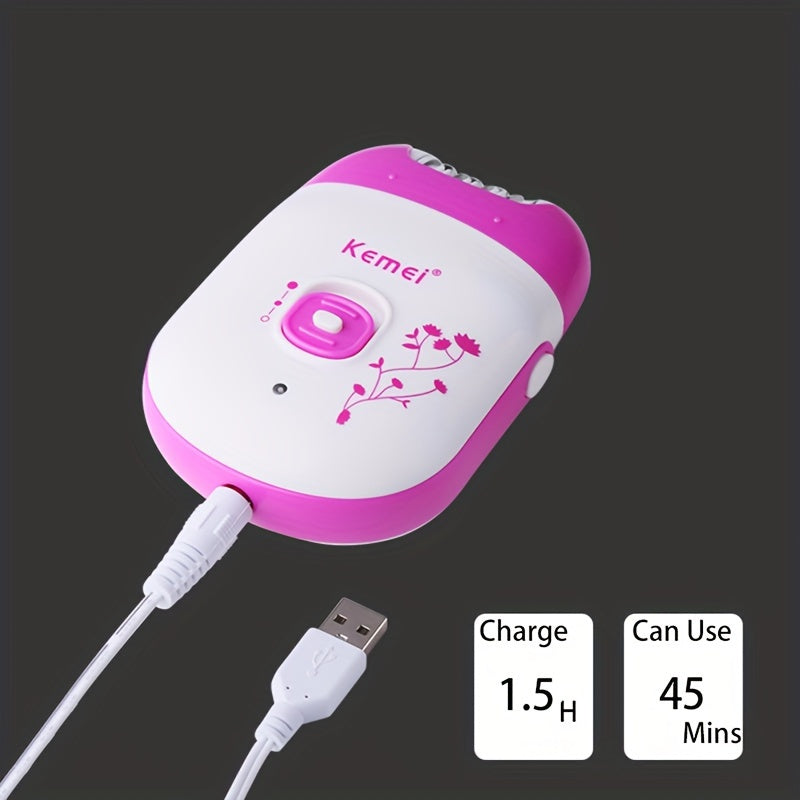 Depiladora eléctrica para mujeres, eliminación de vello corporal, recargable por USB