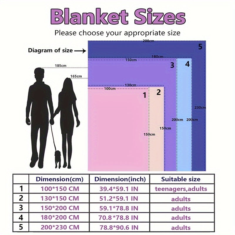 Animal-Themed Flannel Throw Blanket for Couch Bed Cozy Polyester Lightweight Warm