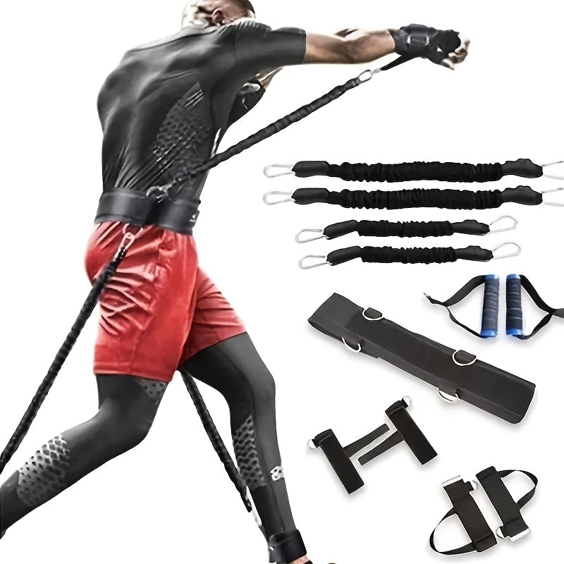 12pcs Heavy Duty Resistance Bands Set for Full Body Workout Black Latex Training Straps for Strength Speed Agility
