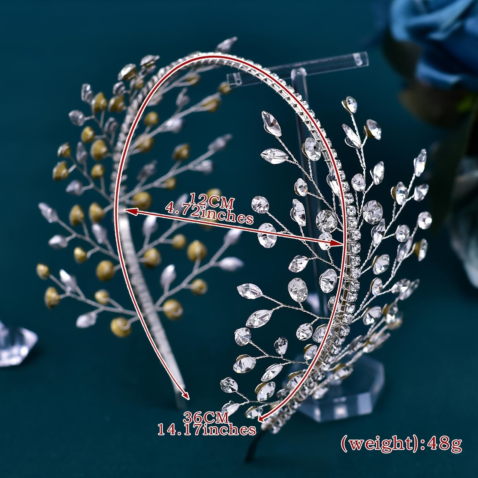 Rhinestone Bridal Headband Wedding Hair Accessory for Evening and Formal Events