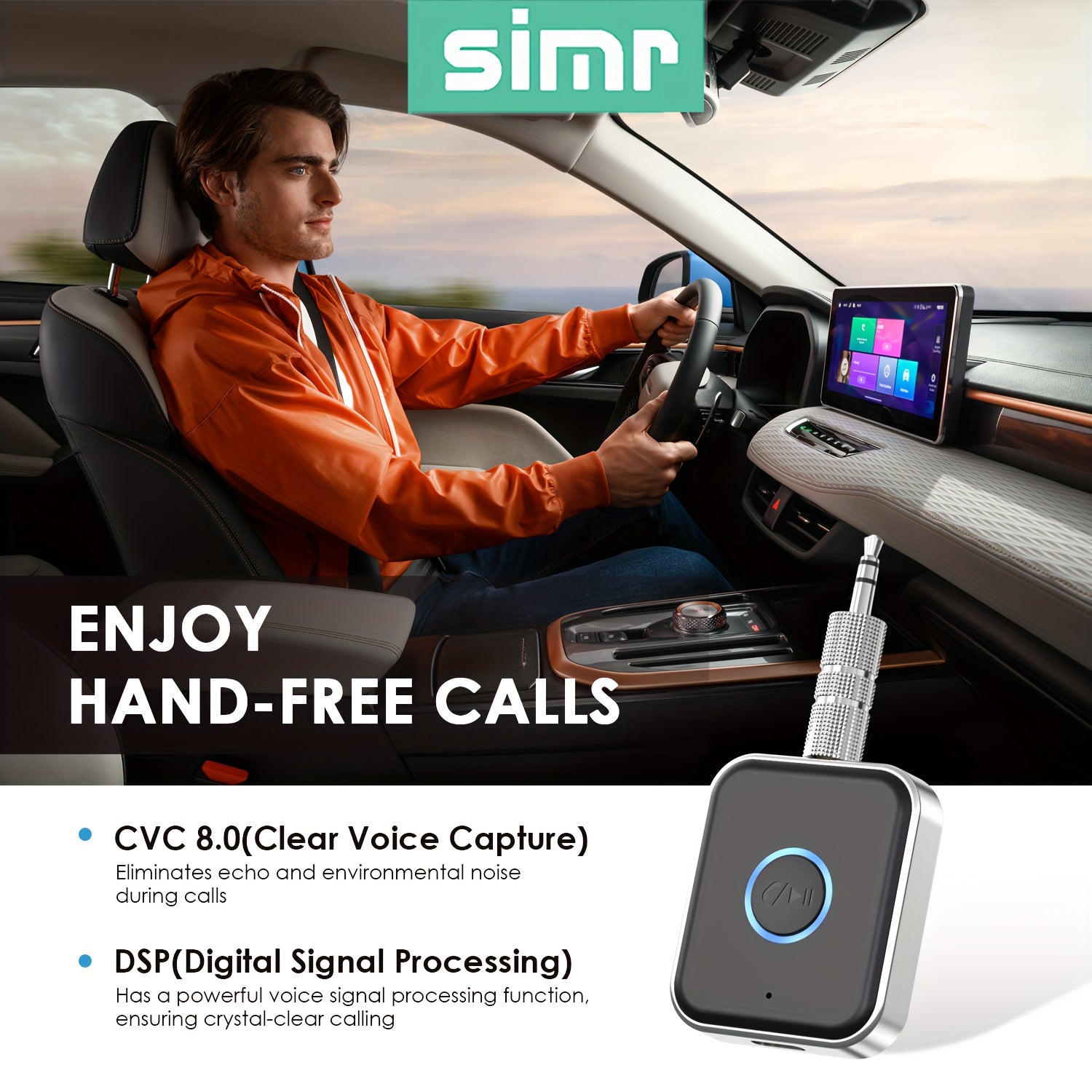 Wireless Audio Receiver Portable AUX Adapter Hands-Free for Car Home Stereo