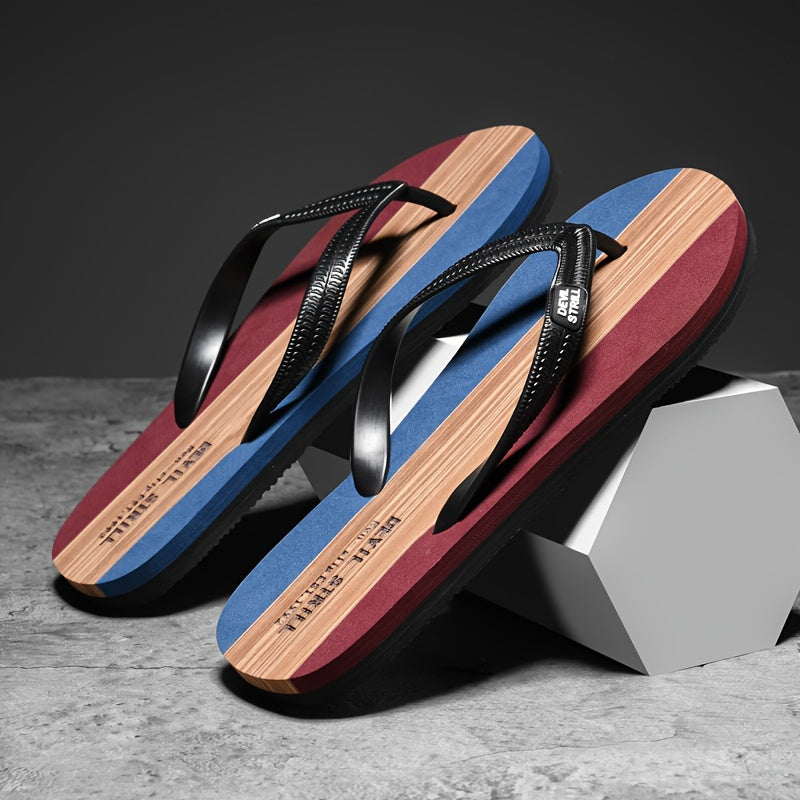 Men's Casual Outdoor Slippers with Rubber Sole Anti-Slip Odorless Sweat-Absorbing EVA Beach Shoes