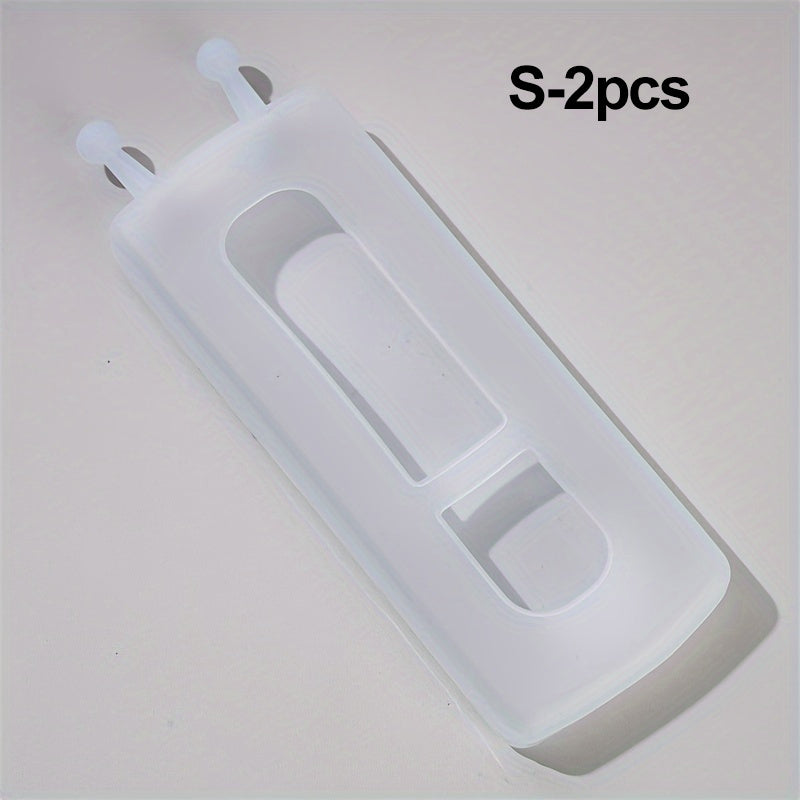 2 Pack Transparent Silicone Remote Covers for TV and AC Remotes Dustproof Durable Flexible Pink White