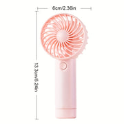 Mini Portable Fan Rechargeable USB Handheld Quiet Safe for Outdoor Office Travel