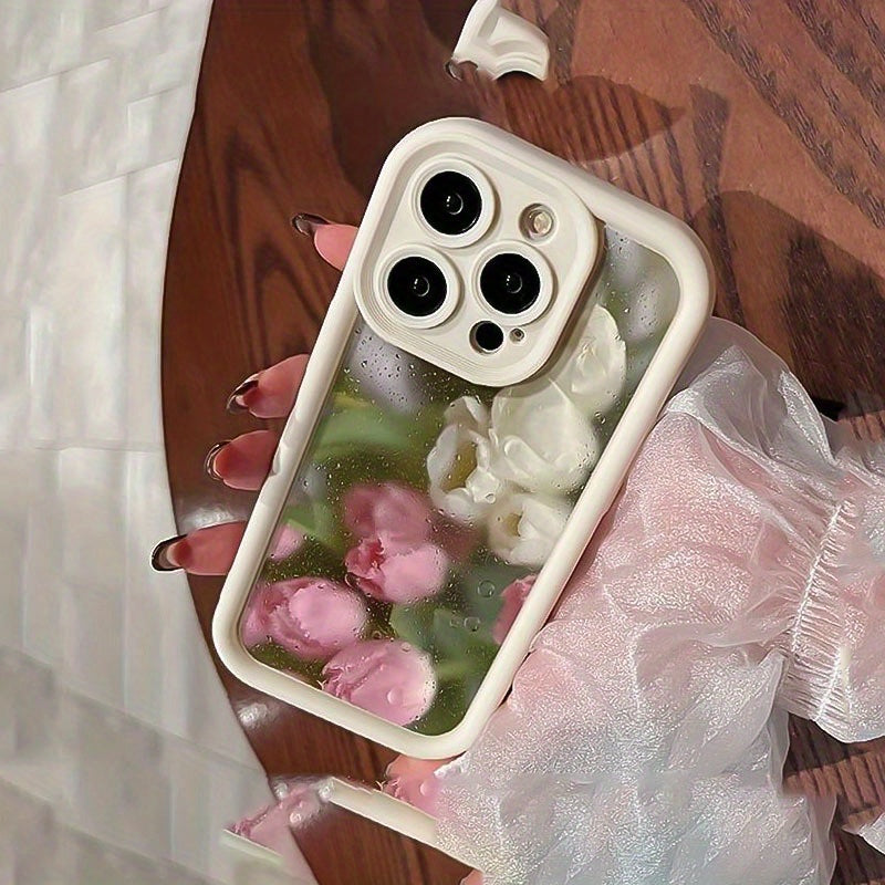 Flower Pattern TPU Phone Case for iPhone Full Protection Fall Resistance