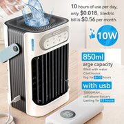 Portable Evaporative Cooler Fan with 3 Mist Settings 3 Speed USB Touch Control