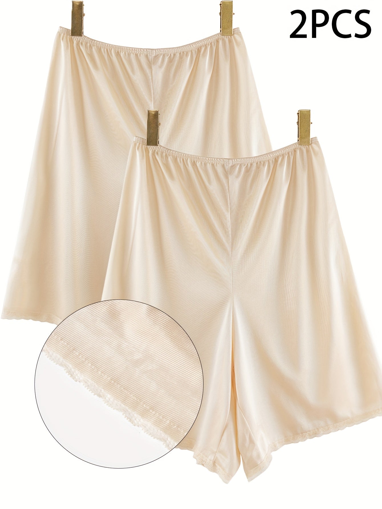 Plus Size Women’s Lace Trim Safety Skirt Shorts Breathable Ice Silk