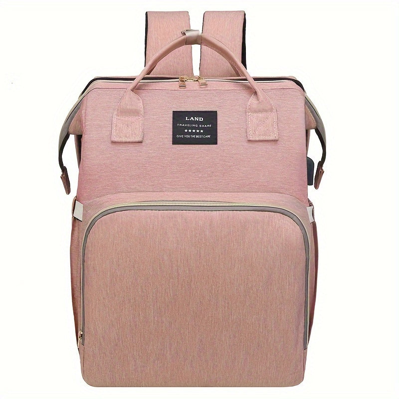 Unisex Diaper Bag Backpack with Changing Pad and Stroller Straps for Travel