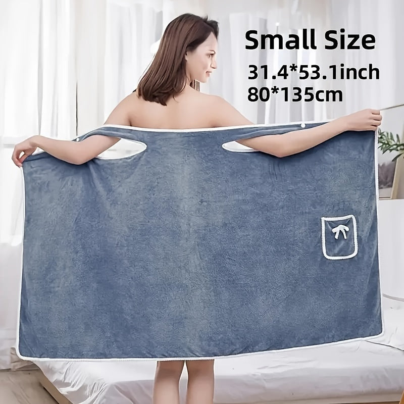 Women’s Polyester Bath Towel Absorbent Quick-Drying with Pocket Soft Spa Towel