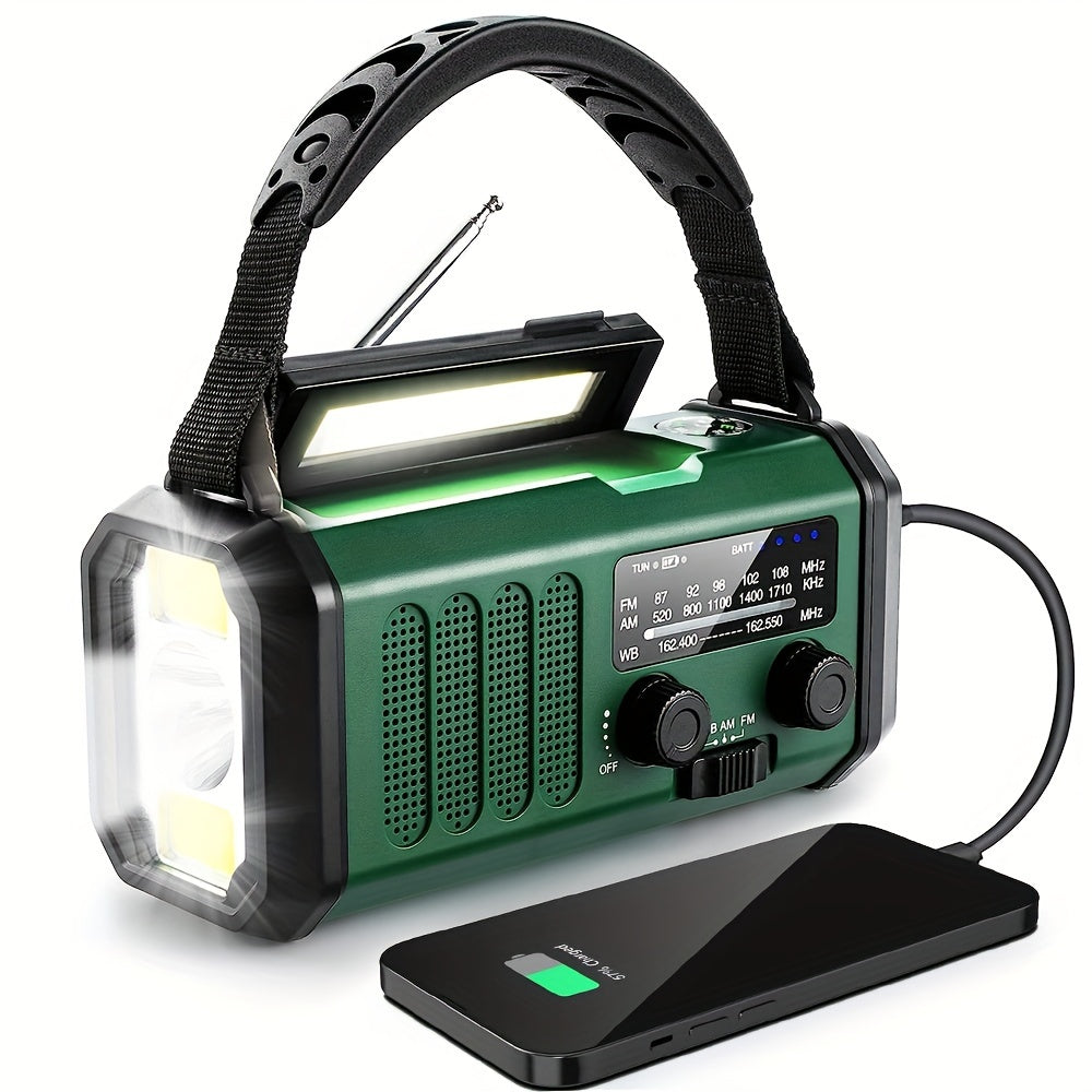 10000mAh Solar Hand Crank Emergency Radio with NOAA Weather, Flashlight and Phone Charger